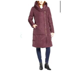 Cole Haan Merlot Hooded Down Puffer – XS, Cozy Luxe, NWOT